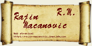 Rajin Macanović vizit kartica